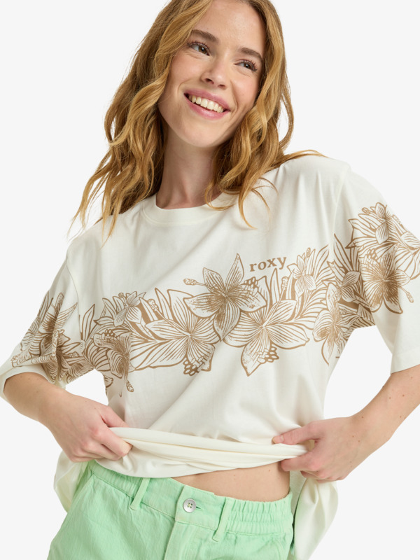 5 Hangloose Placed - Camiseta de manga corta para mujer Blanco ERJZT06019 Roxy