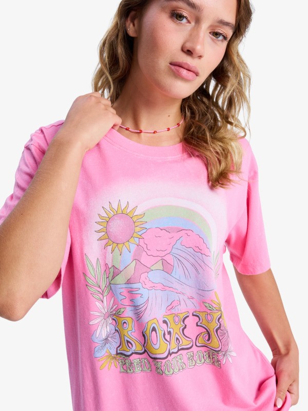 2 Sunnyoversize Optic Wash - Maglietta oversize da Donna Pink ERJZT06022 Roxy