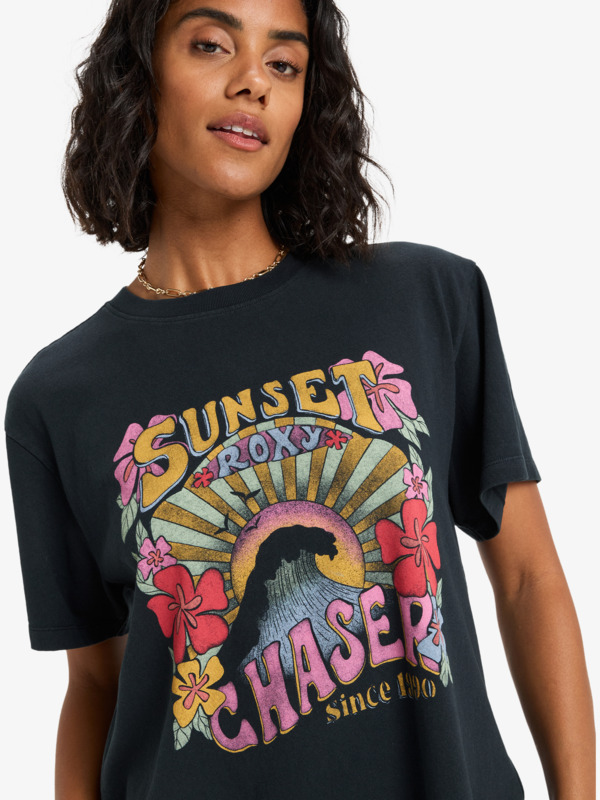 5 Sunnyoversize Stone Wash - T-shirt oversized para mulher Preto ERJZT06023 Roxy