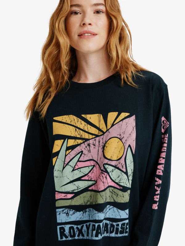 6 Hangloose Washed - Camiseta de manga larga para mujer Negro ERJZT06028 Roxy