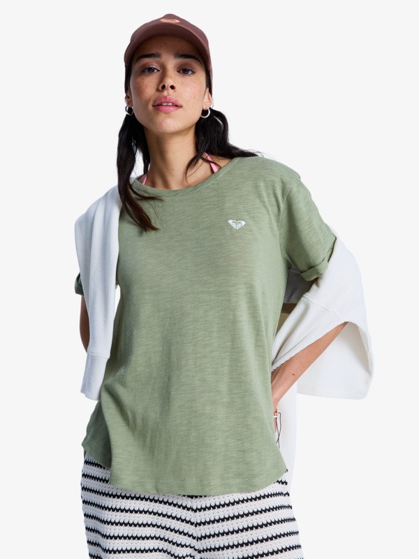 0 Oceanwave Regular Emby - T-shirt de manga curta para Mulher Verde ERJZT06030 Roxy