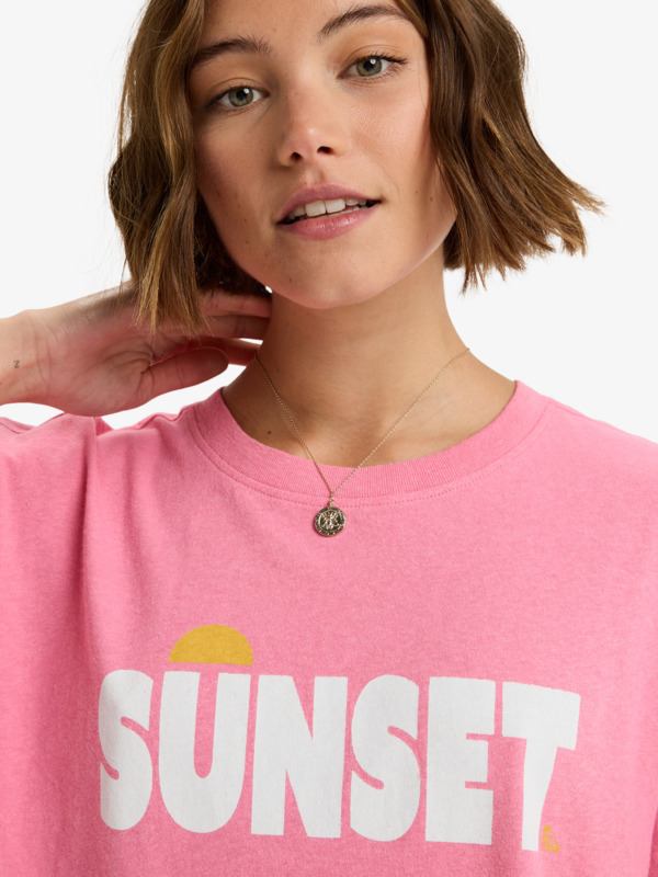 4 Sunny Easy - T-shirt de manga curta para Mulher Pink ERJZT06033 Roxy
