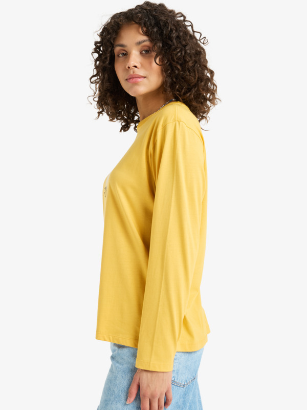 1 Hangloose Art - Maglietta a Maniche Lunghe da Donna Yellow ERJZT06035 Roxy