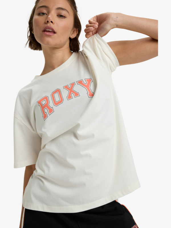 4 Essential Energy Timeless - Short Sleeve Training T-Shirt for Women White ERJZT06036 Roxy