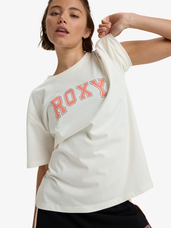 4 Essential Energy Timeless - Short Sleeve Training T-Shirt for Women White ERJZT06036 Roxy