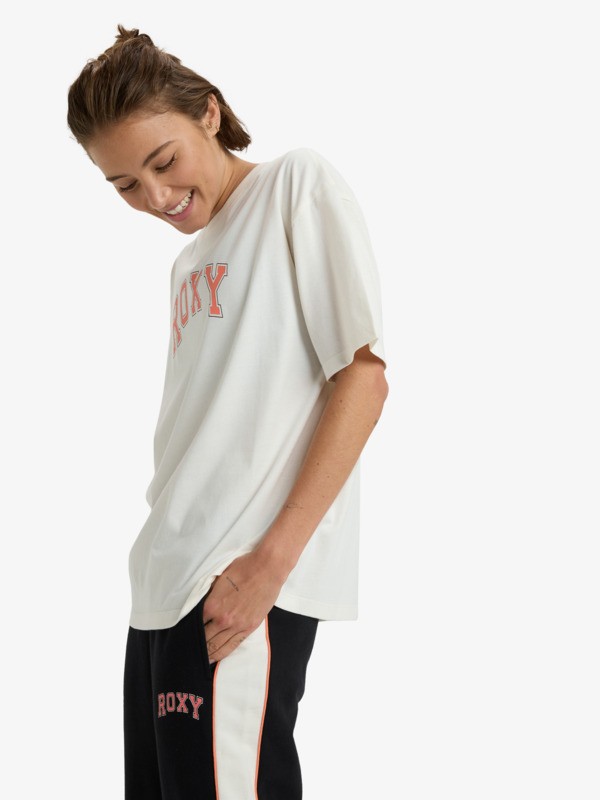 1 Essential Energy Timeless - Short Sleeve Training T-Shirt for Women White ERJZT06036 Roxy