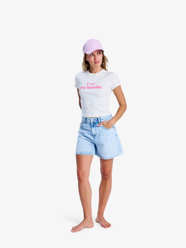 3 Beach Love Kab - Cropped T-Shirt for Women White ERJZT06056 Roxy