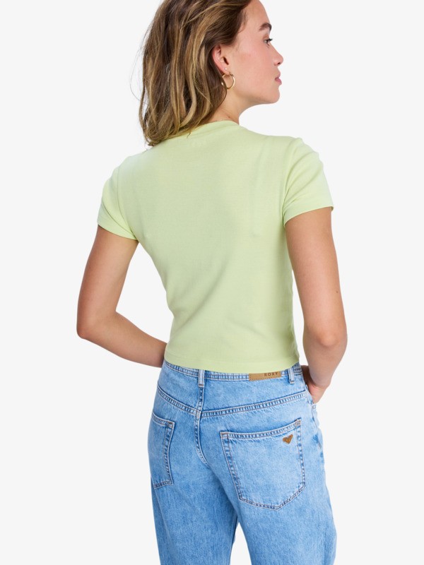 4 Beach Love - Cropped T-Shirt for Women Green ERJZT06059 Roxy