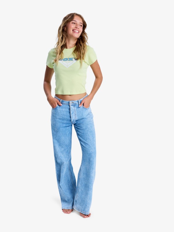 3 Beach Love - Cropped T-Shirt for Women Green ERJZT06059 Roxy