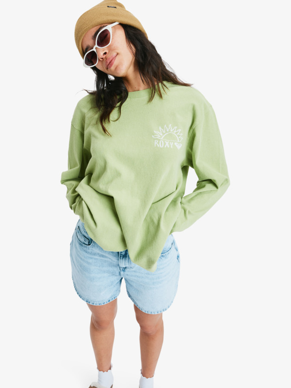 0 Hangloose Washed - Camisola de manga comprida para Mulher Verde ERJZT06061 Roxy