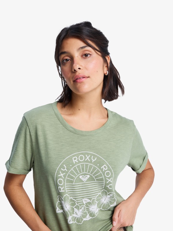 2 Oceanwave Regular Slub - Oversized T-Shirt for Women Green ERJZT06063 Roxy