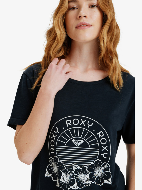 4 Oceanwave Regular Slub - Oversized T-Shirt for Women Black ERJZT06063 Roxy