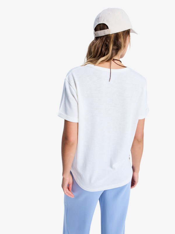 4 Oceanwave Regular Slub - Camiseta extragrande para mujer Blanco ERJZT06063 Roxy