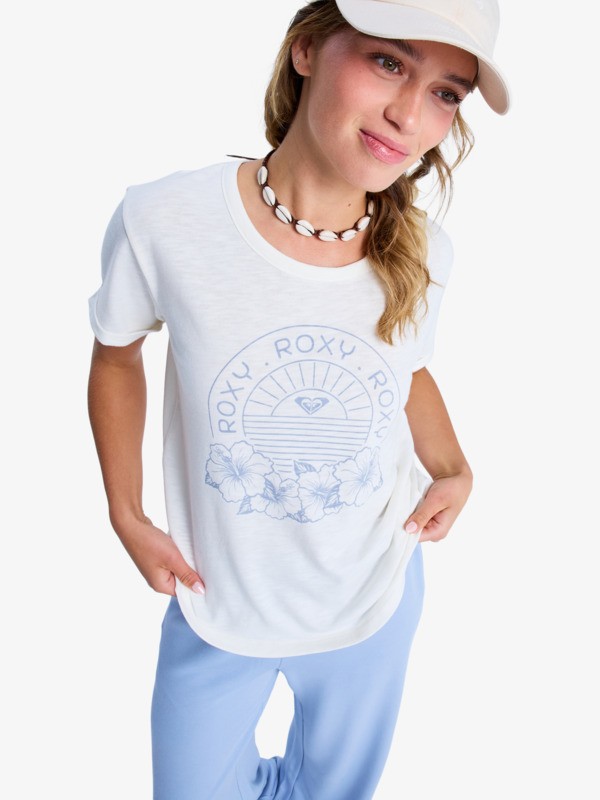 2 Oceanwave Regular Slub - Camiseta extragrande para mujer Blanco ERJZT06063 Roxy