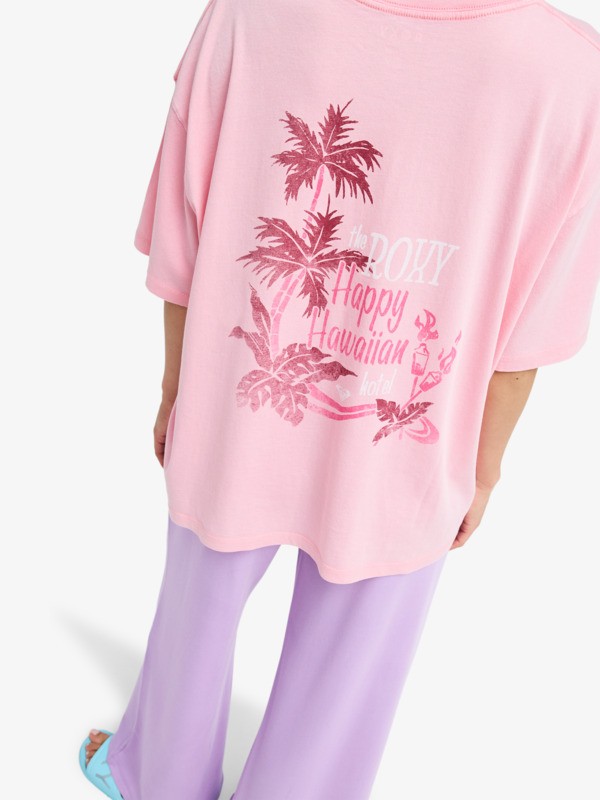 5 Talloversize Washed - T-shirt met korte mouwen voor Dames Pink ERJZT06081 Roxy