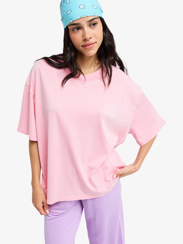 0 Talloversize Washed - T-shirt met korte mouwen voor Dames Pink ERJZT06081 Roxy