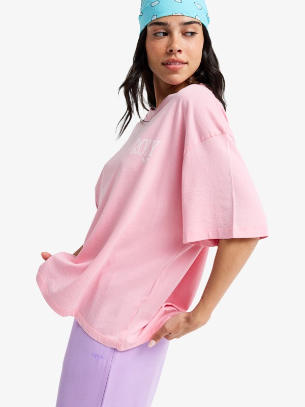 1 Talloversize Washed - T-shirt met korte mouwen voor Dames Pink ERJZT06081 Roxy