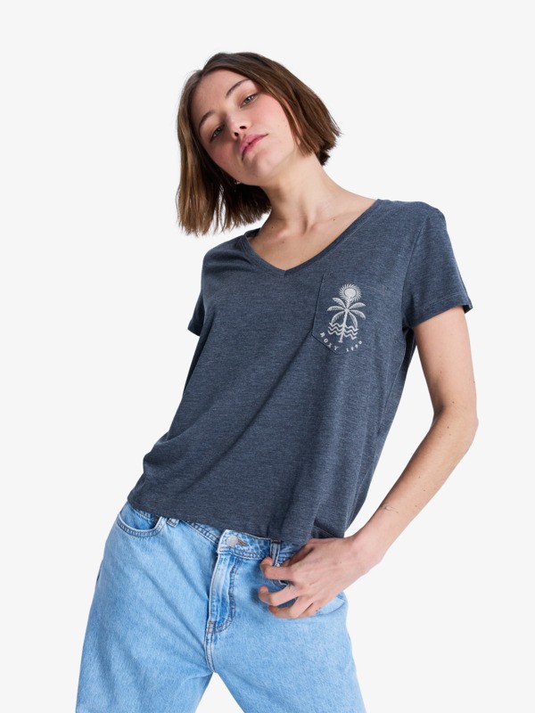 0 Laguna Green - Short Sleeve T-Shirt for Women Black ERJZT06084 Roxy