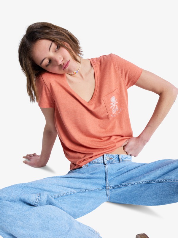 5 Laguna Green - T-shirt met korte mouwen voor Dames Pink ERJZT06084 Roxy