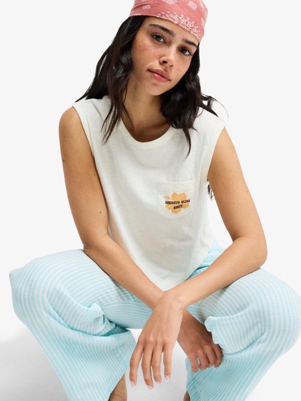 5 Salt Blocks Muscle - T-shirt sans manches pour Femme Blanc ERJZT06087 Roxy