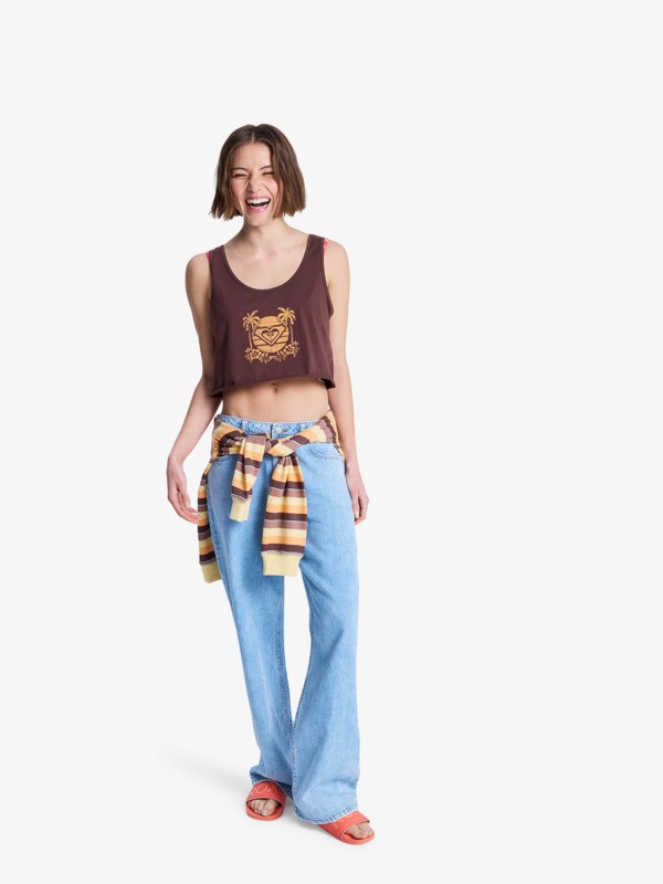 3 Magic Sunset Crop - K&uuml;rzeres Top f&uuml;r Frauen Braun ERJZT06094 Roxy