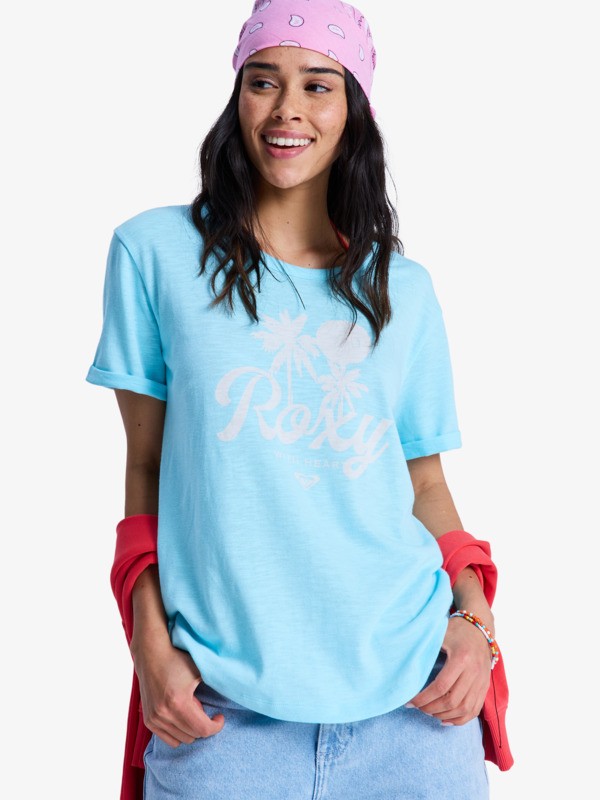 0 Oceanwave Regular Slub - T-Shirt à manches courtes pour Femme Vert ERJZT06096 Roxy