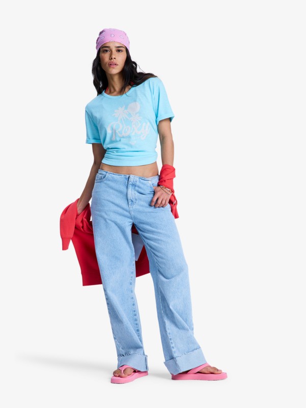 3 Oceanwave Regular Slub - T-Shirt à manches courtes pour Femme Vert ERJZT06096 Roxy