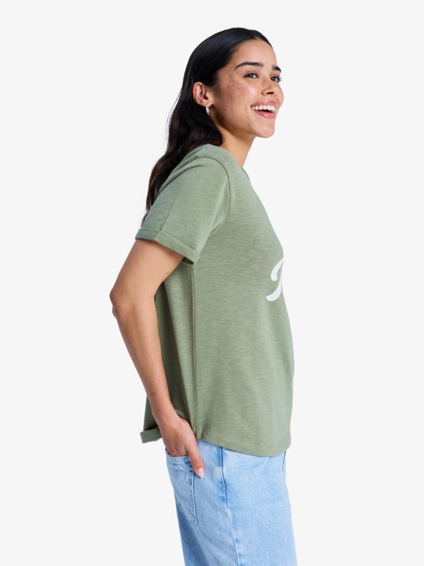 1 Oceanwave Regular Slub - T-Shirt à manches courtes pour Femme Vert ERJZT06096 Roxy