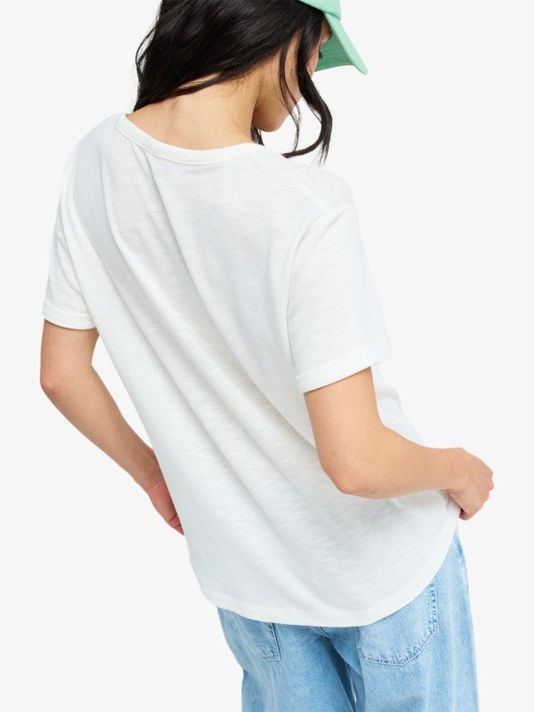 4 Oceanwave Regular Slub - T-Shirt à manches courtes pour Femme Blanc ERJZT06096 Roxy
