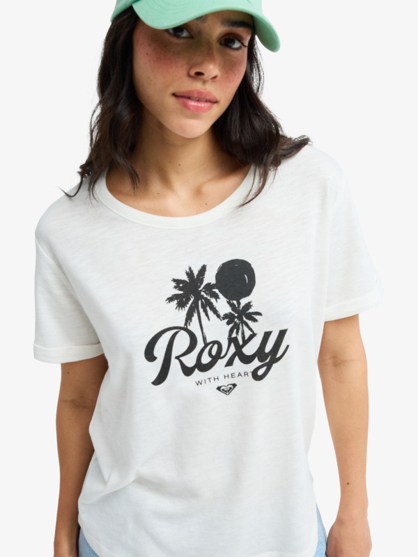 2 Oceanwave Regular Slub - T-Shirt à manches courtes pour Femme Blanc ERJZT06096 Roxy