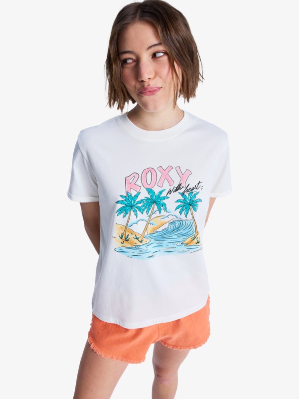 0 Oceanregular Poster - T-Shirt à manches courtes pour Femme Blanc ERJZT06099 Roxy