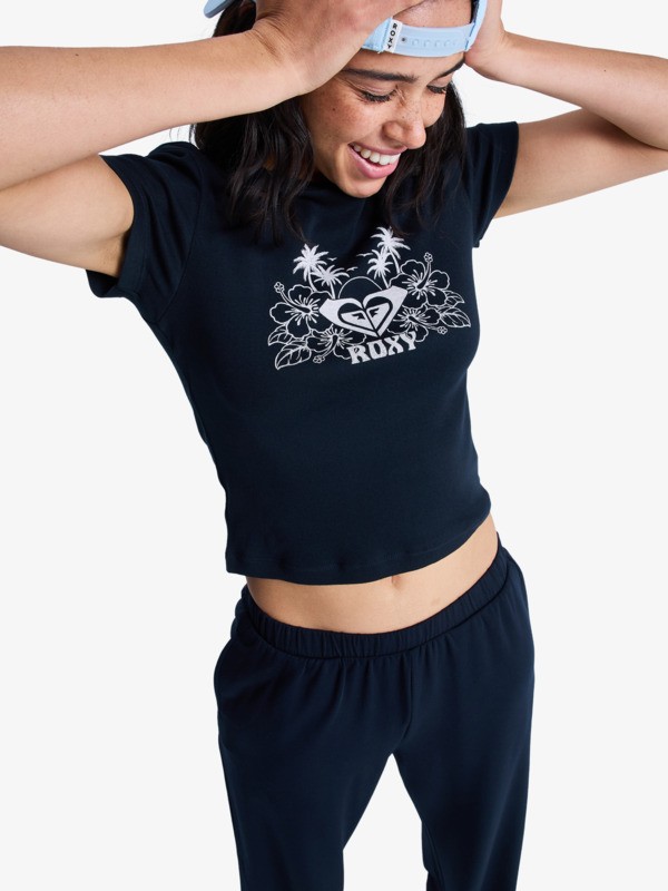 5 Beach Love - Cropped T-Shirt for Women Black ERJZT06100 Roxy