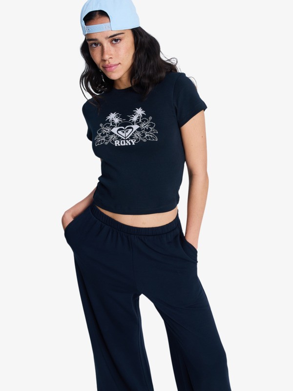 0 Beach Love - Cropped T-Shirt for Women Black ERJZT06100 Roxy