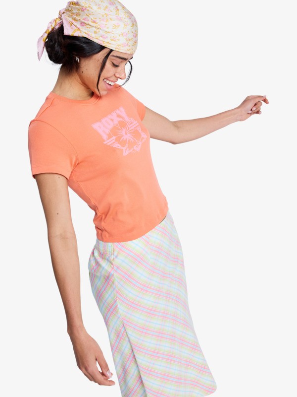 1 Beach Love - T-shirt curta para Mulher Rosa ERJZT06100 Roxy