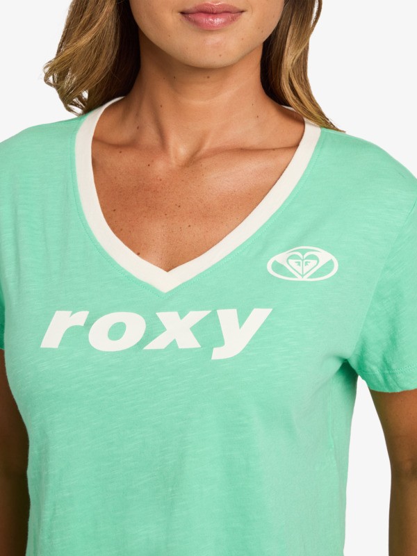 5 Always Lucky - Camiseta crop para mujer Verde ERJZT06114 Roxy