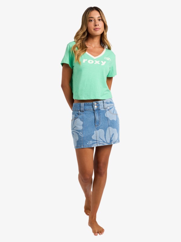 2 Always Lucky - Camiseta crop para mujer Verde ERJZT06114 Roxy
