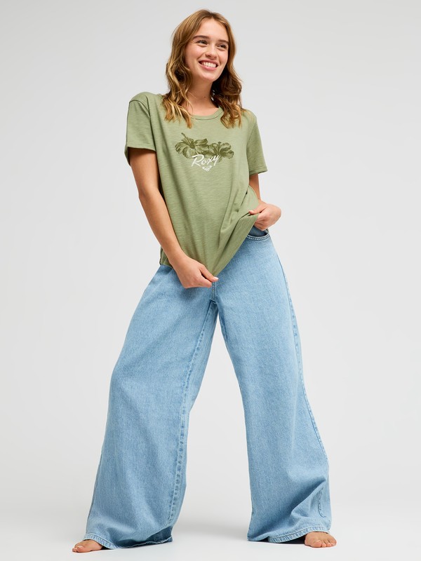 3 Oceanwave Regular Slub Green ERJZT06148 Roxy