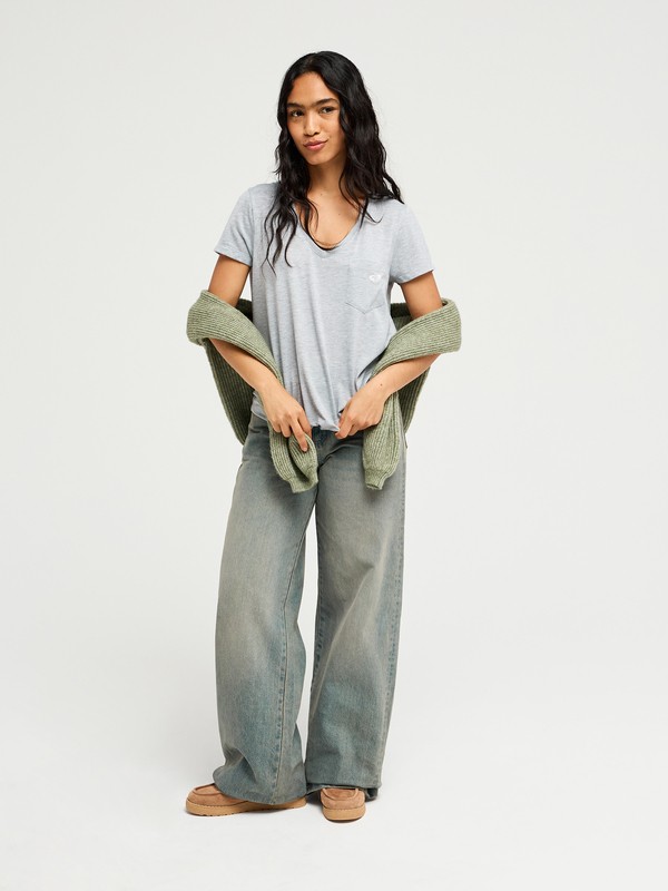 3 Laguna Green V Neck Gris ERJZT06153 Roxy