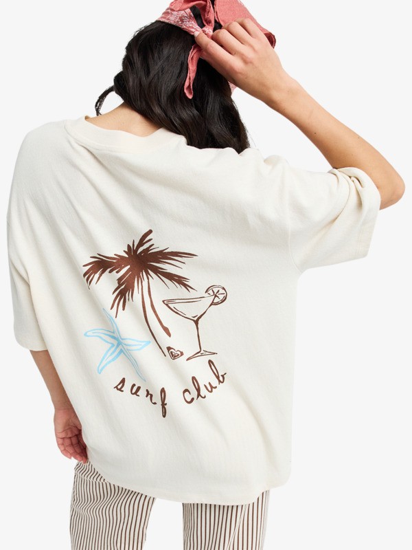 4 My Boyfriend - Short Sleeve T-Shirt for Women Beige ERJZT06168 Roxy