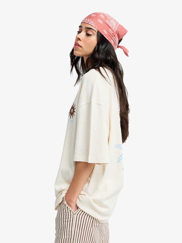 1 My Boyfriend - Short Sleeve T-Shirt for Women Beige ERJZT06168 Roxy