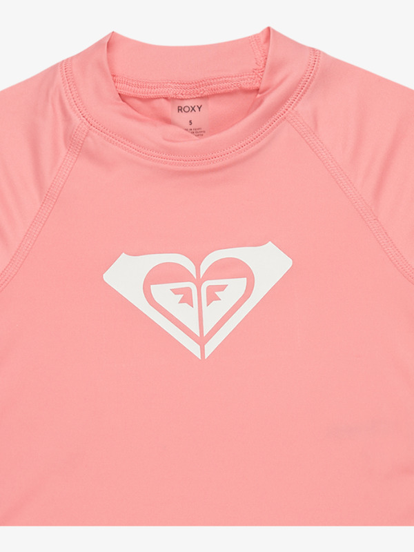 2 Whole Hearted - Rash Vest met Korte Mouw voor Meisjes 2-7 Pink ERLWR03230 Roxy