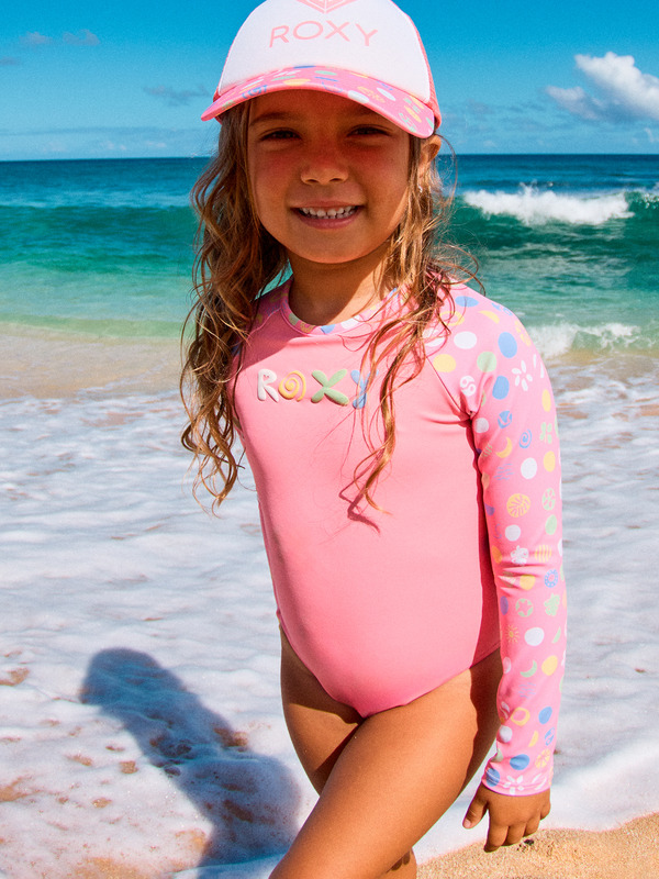 4 Roxy Dot - Rashguard Badpak model met Lange Mouw voor Meisjes 2-7 Pink ERLWR03326 Roxy