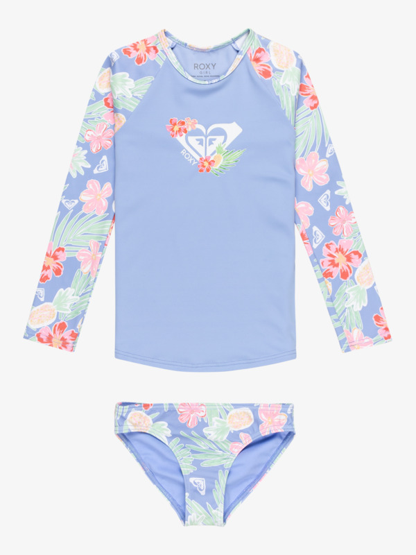 1 Tropical Story - Langärmliges zweiteiliges Rashguard-Set für Mädchen 2 - 7 Violett ERLWR03330 Roxy