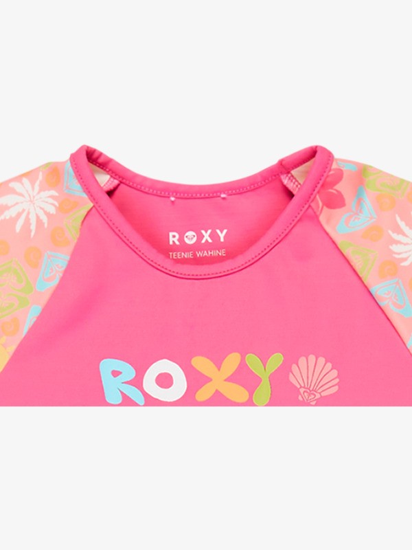 4 Check - Ensemble lycra &agrave; manches courtes pour Fille 2-7 ans Rose ERLWR03357 Roxy