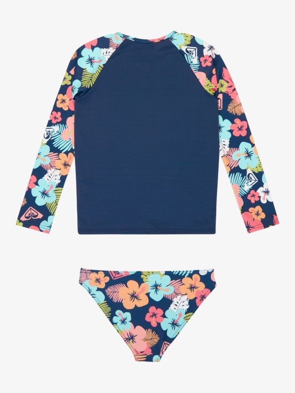 1 Morning Flower - Rash vest a maniche lunghe da Ragazza 2-7 Blue ERLWR03360 Roxy