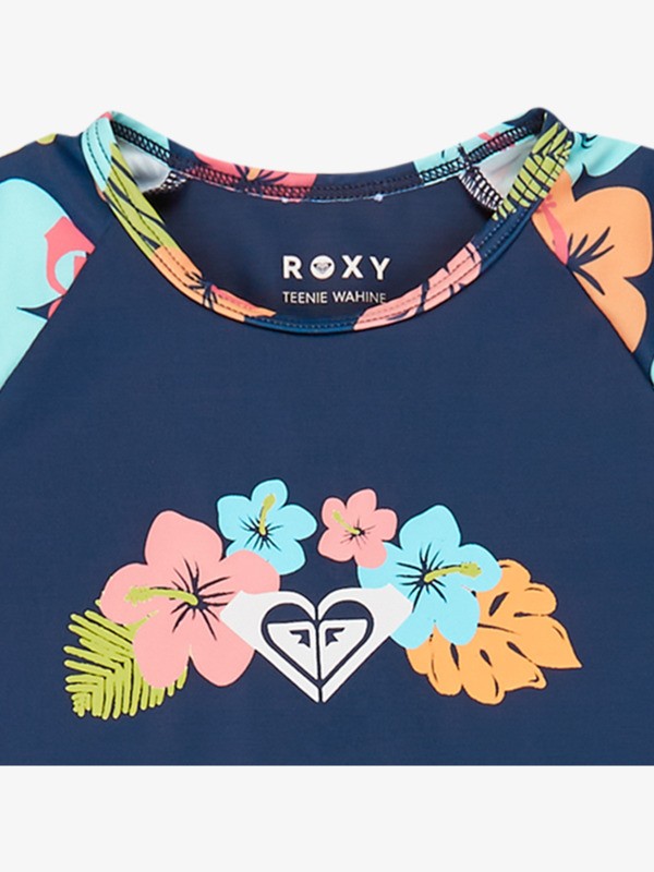 2 Morning Flower - Long Sleeve Rash Vest Set for Girls 2-7 Blue ERLWR03360 Roxy