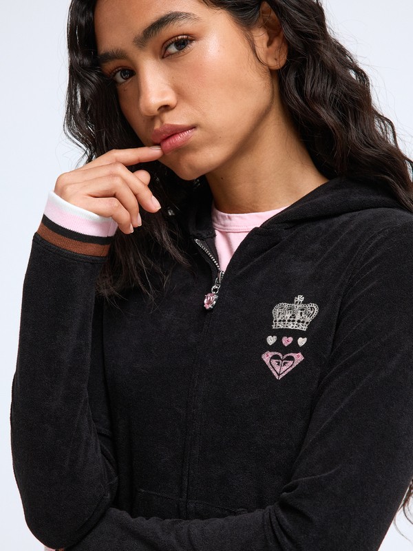 Roxy X Juicy Couture - Women's Black Zip-Up Hoodie | Roxy