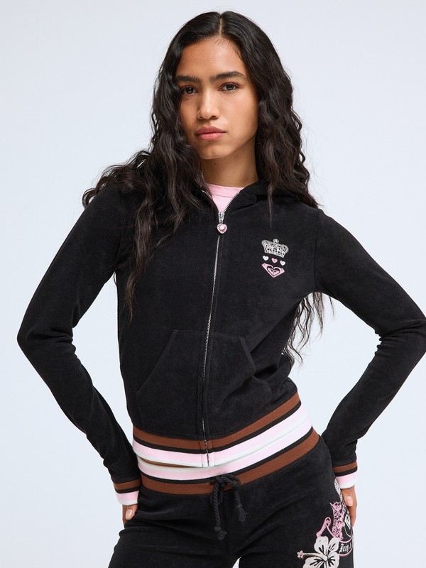 Roxy X Juicy Couture - Women's Black Zip-Up Hoodie | Roxy