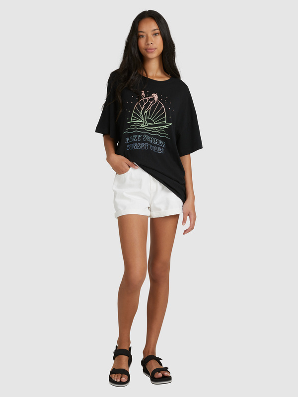 8 Sweet Janis - T-shirt boyfriend pour Femme Noir URJZT03683 Roxy