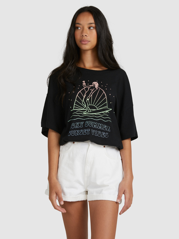 4 Sweet Janis - T-shirt boyfriend pour Femme Noir URJZT03683 Roxy